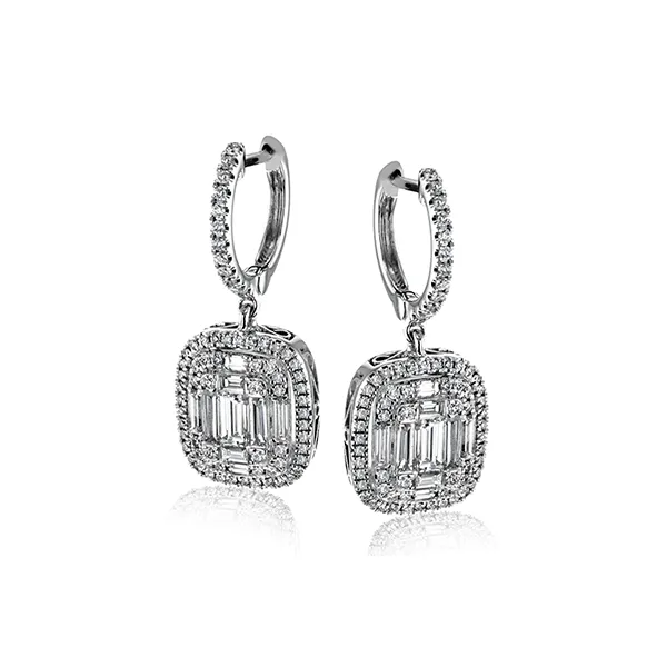 18k White Gold Diamond Earrings Diamond Showcase Longview, WA