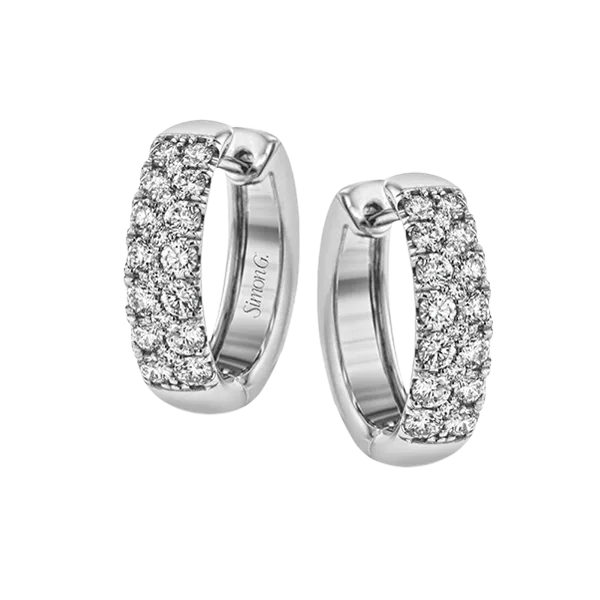 18k White Gold Diamond Hoop Earrings Diamond Showcase Longview, WA