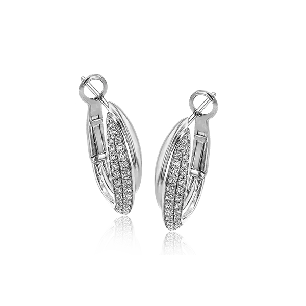 18k White Gold Diamond Hoop Earrings James & Williams Jewelers Berwyn, IL