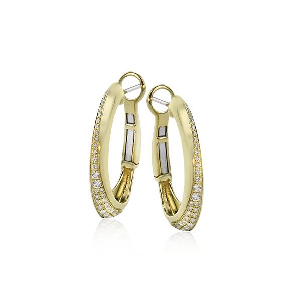 18k Yellow Gold Diamond Hoop Earrings Almassian Jewelers, LLC Grand Rapids, MI