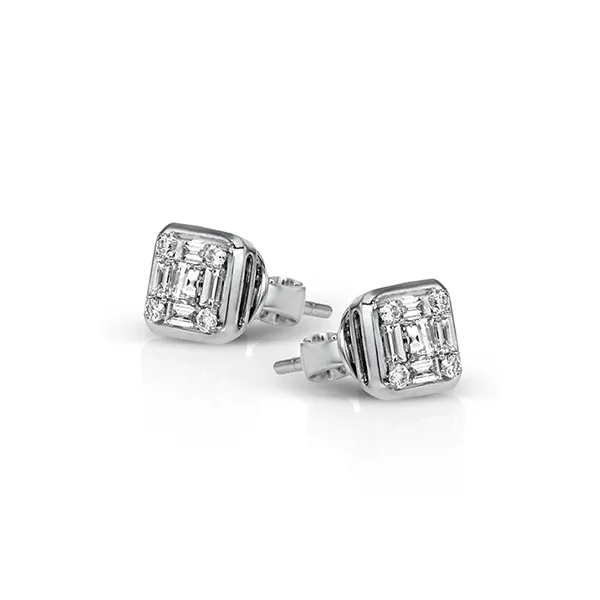 18k White Gold Diamond Earrings Diamond Showcase Longview, WA