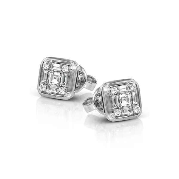 18k White Gold Diamond Earrings Diamond Showcase Longview, WA