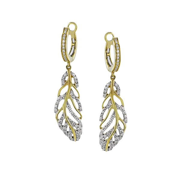 18k Two-tone Gold Diamond Earrings Diamond Showcase Longview, WA