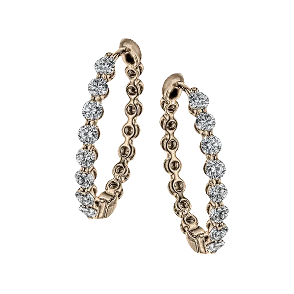 18k Rose Gold Diamond Hoop Earrings Diamond Showcase Longview, WA