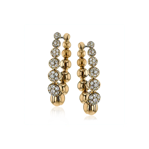 18k Rose Gold Diamond Hoop Earrings Diamond Showcase Longview, WA