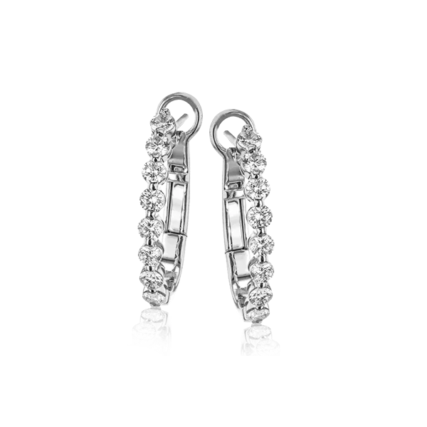 18k White Gold Diamond Hoop Earrings Diamond Showcase Longview, WA