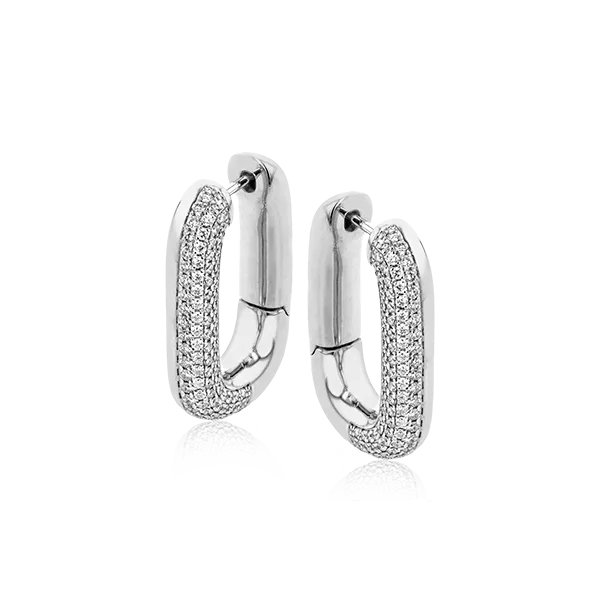 18k White Gold Diamond Hoop Earrings Almassian Jewelers, LLC Grand Rapids, MI