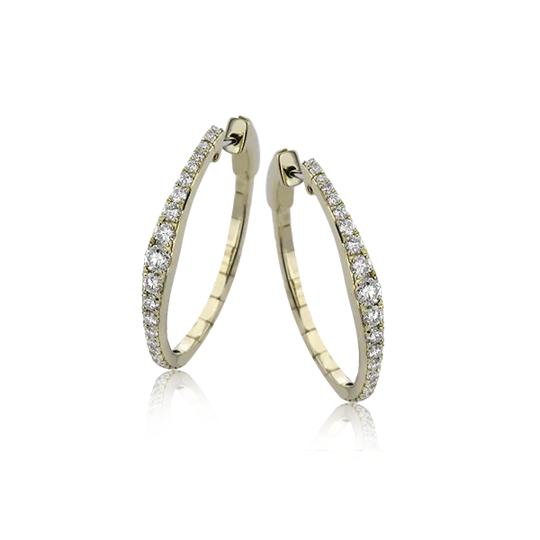 18k Yellow Gold Diamond Hoop Earrings Quenan's Fine Jewelers Georgetown, TX
