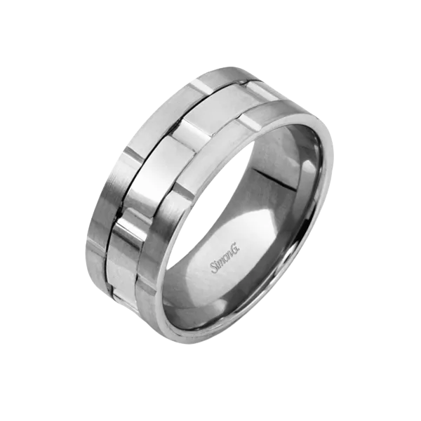 14k White Gold Men's Wedding Band Diamond Showcase Longview, WA