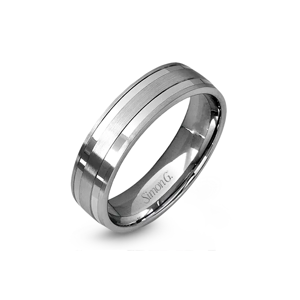 18k White Gold Men's Wedding Band Diamond Showcase Longview, WA