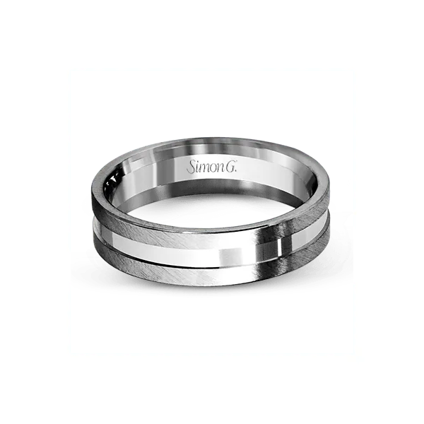 18k White Gold Men's Wedding Band Image 2 Diamond Showcase Longview, WA