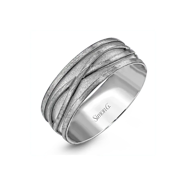 14k White Gold Men's Wedding Band Diamond Showcase Longview, WA