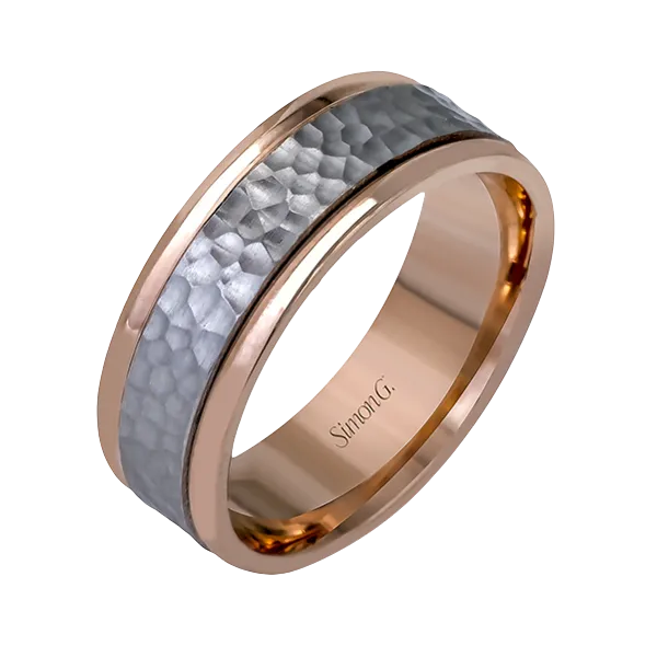 18k White & Rose Gold Men's Wedding Band Quenan's Fine Jewelers Georgetown, TX