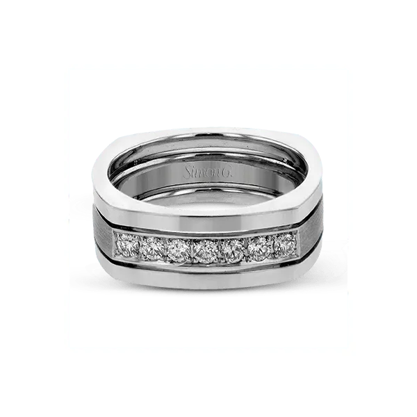 14k White Gold Men's Wedding Band Image 2 Diamond Showcase Longview, WA