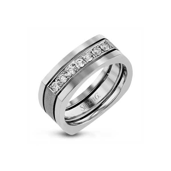 18k White Gold Men's Wedding Band Diamond Showcase Longview, WA