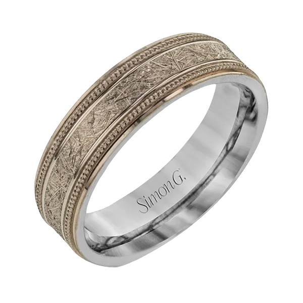 18k White & Rose Gold Men's Wedding Band Jim Bartlett Fine Jewelry Longview, TX