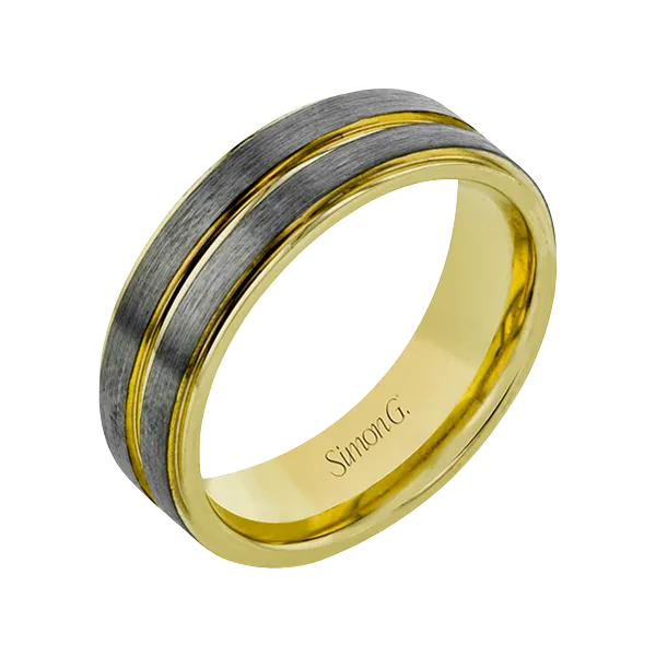 18k White & Yellow Gold Men's Wedding Band Diamond Showcase Longview, WA