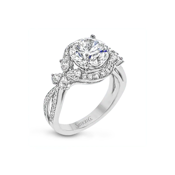 18k White Gold Semi-mount Engagement Ring Quenan's Fine Jewelers Georgetown, TX