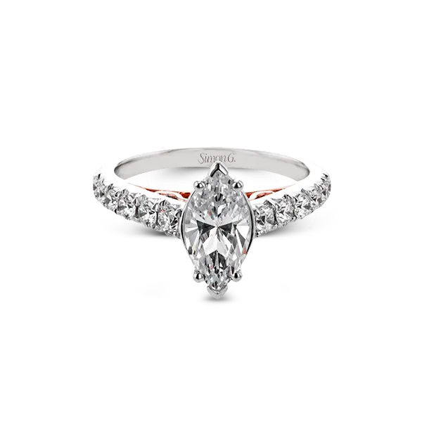 18k White & Rose Gold Semi-mount Engagement Ring Image 2 Diamond Showcase Longview, WA