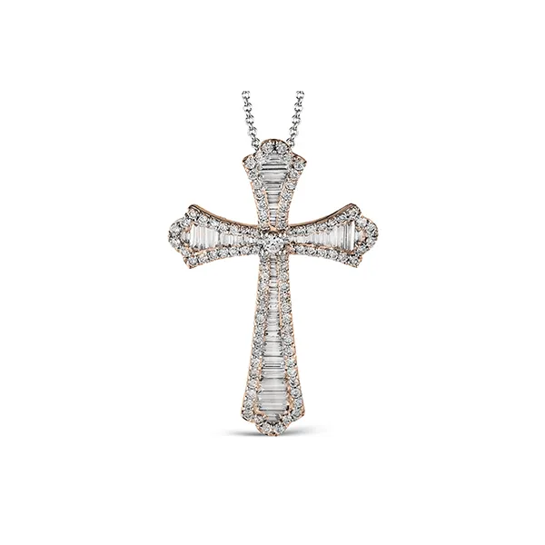 18k Rose Gold Diamond Cross Diamond Showcase Longview, WA