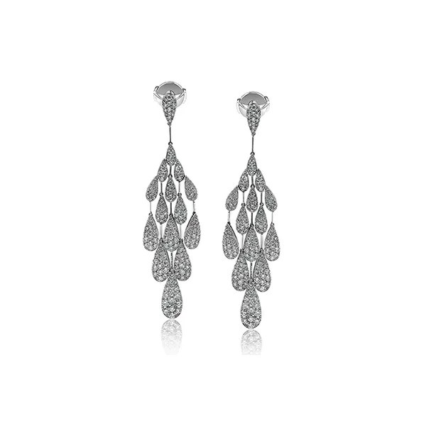 18k White Gold Diamond Earrings James & Williams Jewelers Berwyn, IL