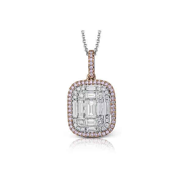18k White & Rose Gold Diamond Pendant Diamond Showcase Longview, WA