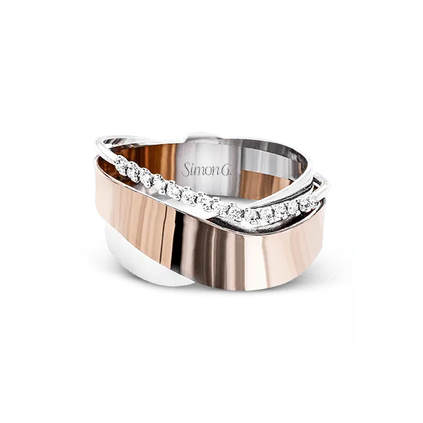 18k White & Rose Gold Diamond Fashion Ring Image 2 Diamond Showcase Longview, WA