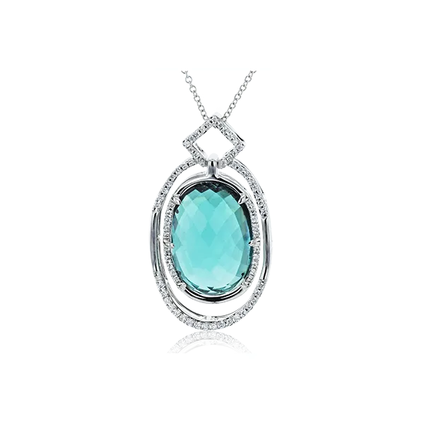 18k White Gold Gemstone Pendant Diamond Showcase Longview, WA