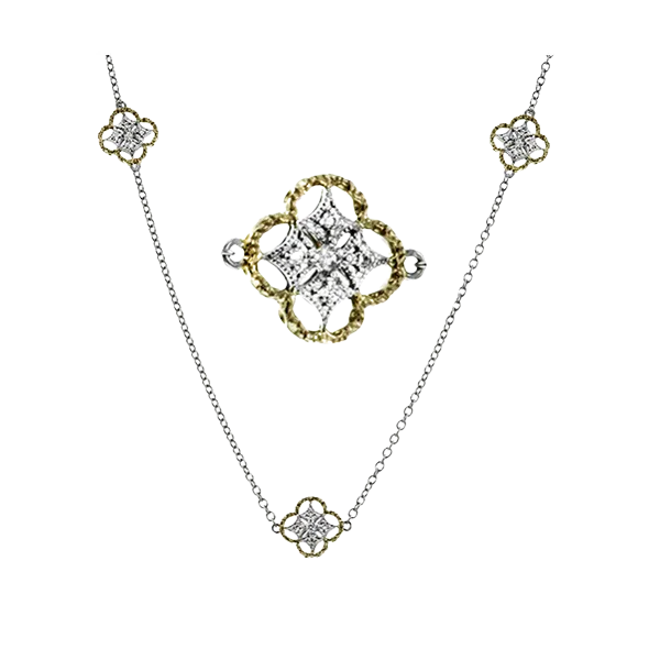 18k Two-tone Gold Diamond Necklace Diamonds Direct St. Petersburg, FL