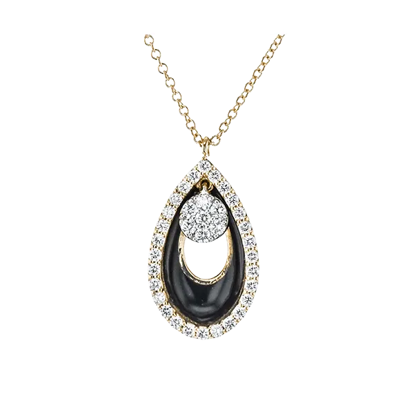 18k White & Rose Gold Diamond Pendant Diamond Showcase Longview, WA