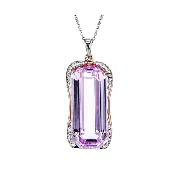 18k White & Rose Gold Gemstone Pendant Diamond Showcase Longview, WA