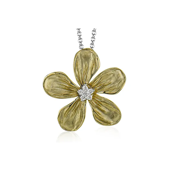 18k Two-tone Gold Diamond Pendant Diamond Showcase Longview, WA