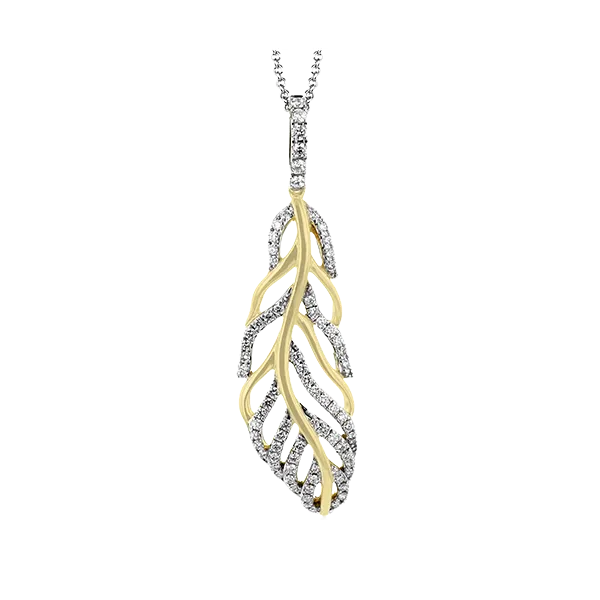 18k Two-tone Gold Diamond Pendant Diamond Showcase Longview, WA
