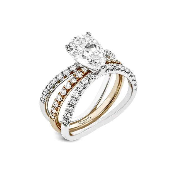18k White & Rose Gold Wedding Set Diamond Showcase Longview, WA