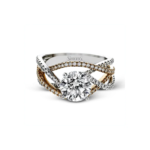 18k White & Rose Gold Semi-mount Engagement Ring Image 2 Diamonds Direct St. Petersburg, FL