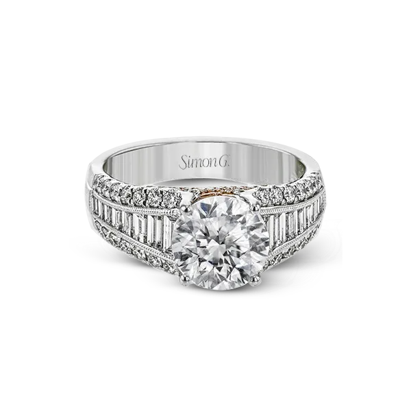 18k White & Rose Gold Semi-mount Engagement Ring Image 2 Diamond Showcase Longview, WA