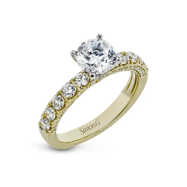 18k Yellow Gold Semi-mount Engagement Ring Diamonds Direct St. Petersburg, FL