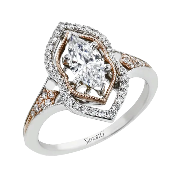 18k White & Rose Gold Semi-mount Engagement Ring Diamond Showcase Longview, WA