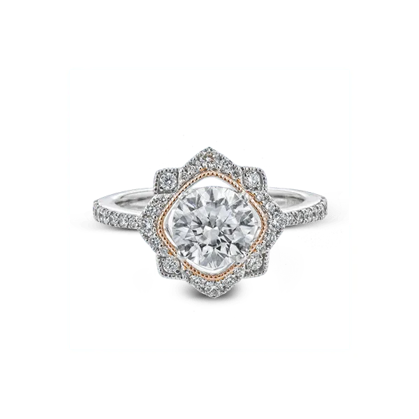 18k White & Rose Gold Semi-mount Engagement Ring Image 2 Diamond Showcase Longview, WA