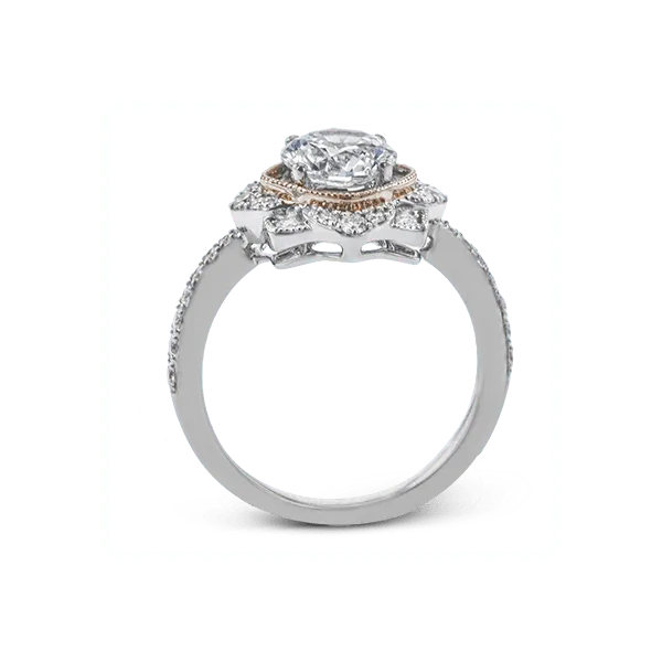 18k White & Rose Gold Semi-mount Engagement Ring Image 3 Diamond Showcase Longview, WA