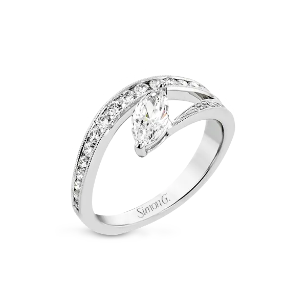 18k White Gold Semi-mount Engagement Ring Jim Bartlett Fine Jewelry Longview, TX