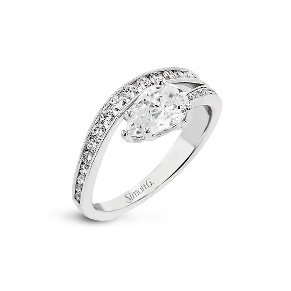 18k White Gold Semi-mount Engagement Ring Jim Bartlett Fine Jewelry Longview, TX