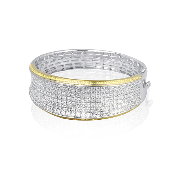 18k Two-tone Gold Bangle Bracelet Diamond Showcase Longview, WA