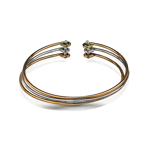 18k Tri-color Gold Bangle Bracelet Diamonds Direct St. Petersburg, FL