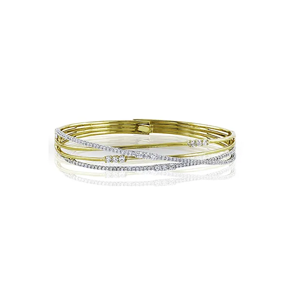 18k Two-tone Gold Bangle Bracelet Diamond Showcase Longview, WA
