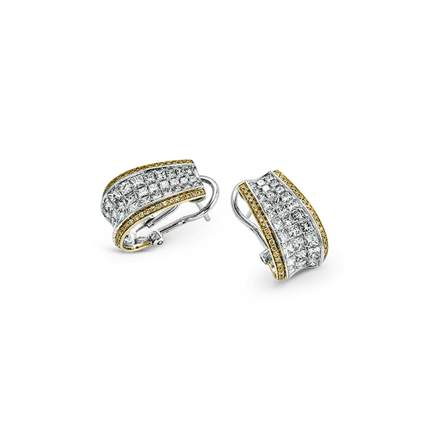 18k Two-tone Gold Diamond Earrings Diamond Showcase Longview, WA