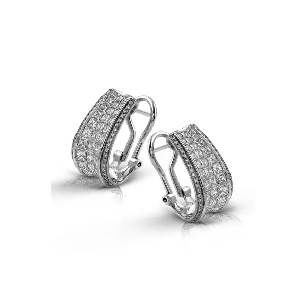 18k White Gold Diamond Earrings Diamond Showcase Longview, WA