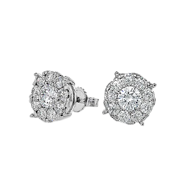 18k White Gold Diamond Earrings Diamond Showcase Longview, WA