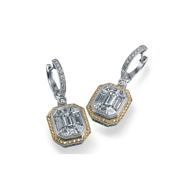 18k Two-tone Gold Diamond Earrings Diamond Showcase Longview, WA