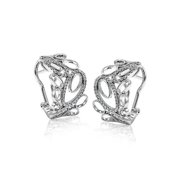 18k White Gold Diamond Earrings Diamond Showcase Longview, WA